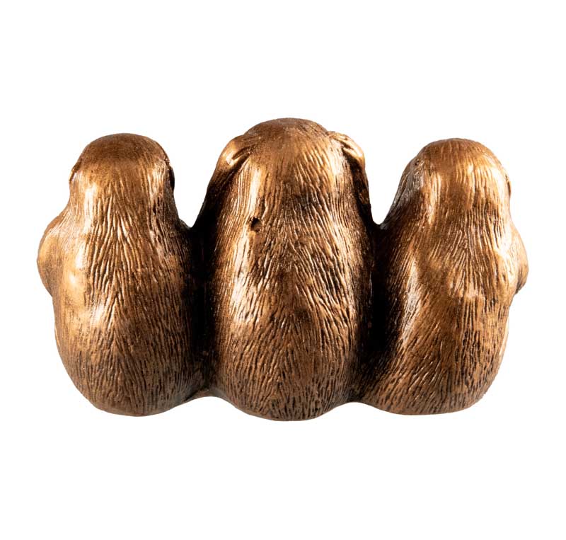 3 Singes De La Sagesse Dorés – Figurines Japonaises En Résine