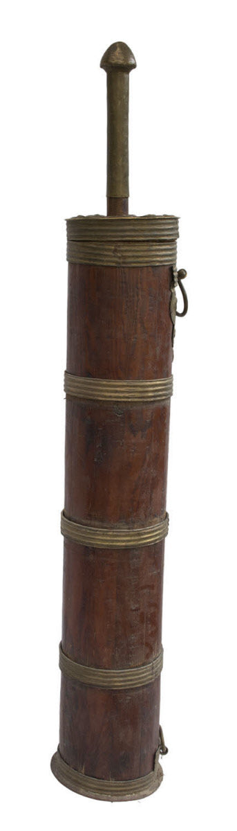 Ancienne Baratte à Thé Tibétaine au Beurre de Yak – Grande Taille 112 cm