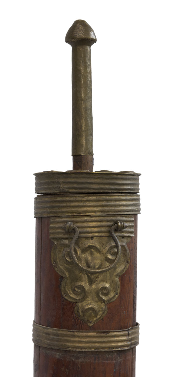Ancienne Baratte à Thé Tibétaine au Beurre de Yak – Grande Taille 112 cm