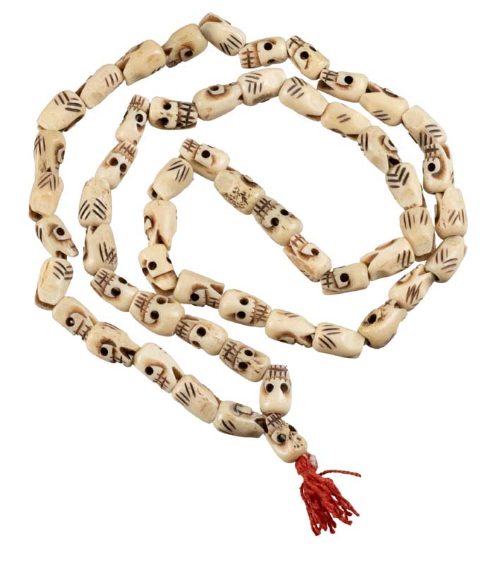 Mala Tête De Mort Tibétain En Os – Collier De Méditation Bouddhiste Du Népal
