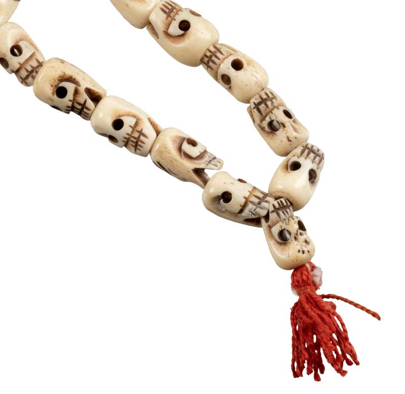 Mala Tête De Mort Tibétain En Os – Collier De Méditation Bouddhiste Du Népal