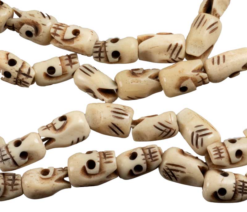 Mala Tête De Mort Tibétain En Os – Collier De Méditation Bouddhiste Du Népal