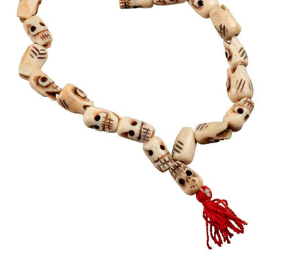 Mala Tête De Mort Tibétain En Os – Collier De Méditation Bouddhiste Du Népal