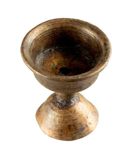 Ensemble de 108 lampes à beurre bouddhistes anciennes avec plateau – Dipa de monastère pour offrande de lumière