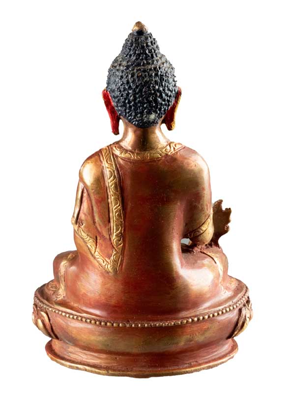 Statue du Bouddha de la Médecine en alliage de cuivre – Artisanat traditionnel du Népal