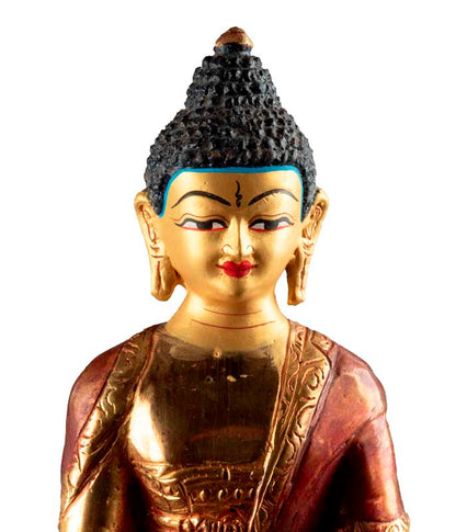 Statue du Bouddha de la Médecine en alliage de cuivre – Artisanat traditionnel du Népal