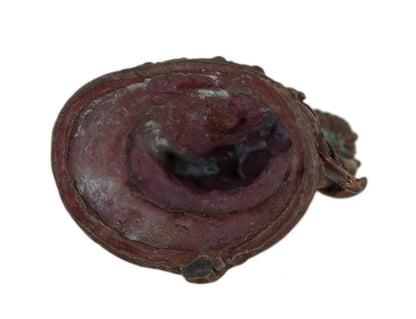 Ancienne amulette statuette Yellow Jambhala en métal – Artisanat tibétain fait main