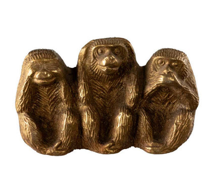 Singe de la Sagesse en Laiton – Statuette Artisanale du Népal