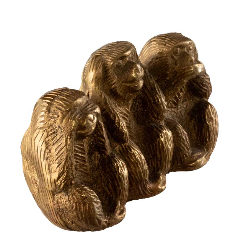 Singe de la Sagesse en Laiton – Statuette Artisanale du Népal