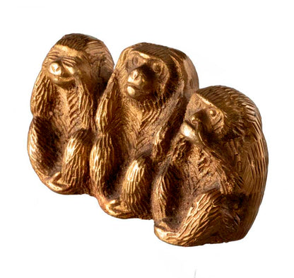 Singe de la Sagesse en Laiton – Statuette Artisanale du Népal