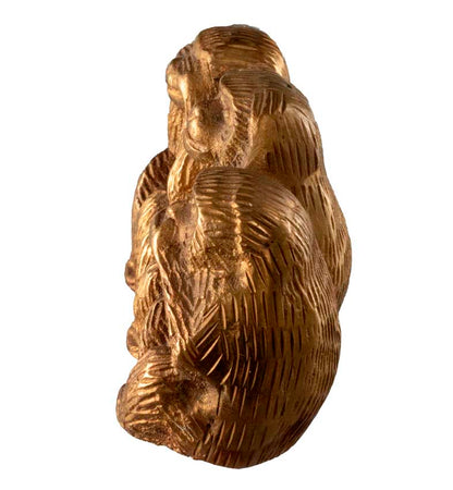 Singe de la Sagesse en Laiton – Statuette Artisanale du Népal