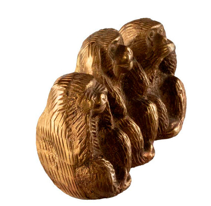 Singe de la Sagesse en Laiton – Statuette Artisanale du Népal