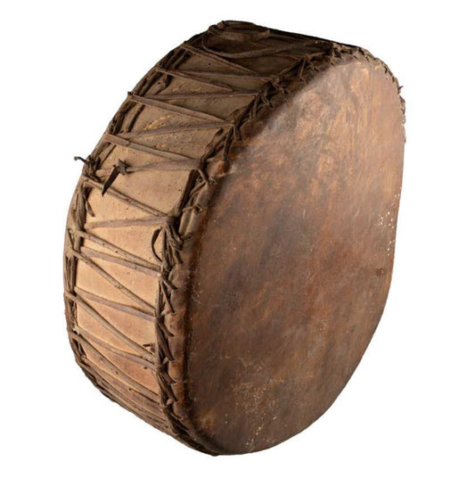 Tambour Chamanique Ancien Dhyangro Jhangri en Bois – Objet Rituel du Népal