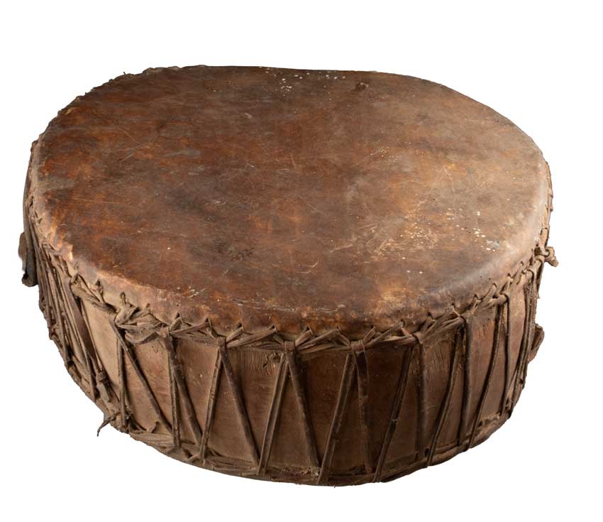 Tambour Chamanique Ancien Dhyangro Jhangri en Bois – Objet Rituel du Népal