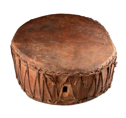 Tambour Chamanique Ancien Dhyangro Jhangri en Bois – Objet Rituel du Népal