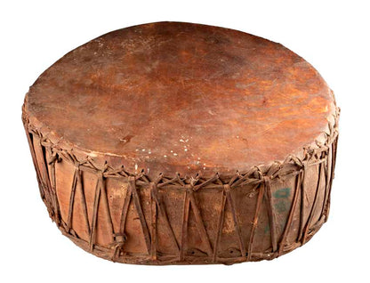 Tambour Chamanique Ancien Dhyangro Jhangri en Bois – Objet Rituel du Népal