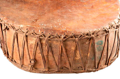 Tambour Chamanique Ancien Dhyangro Jhangri en Bois – Objet Rituel du Népal