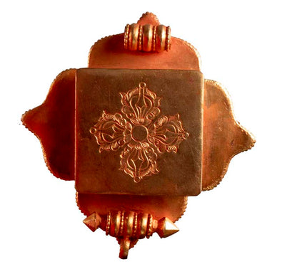 Ghau tibétain – autel votif de voyage Manjushri en cuivre
