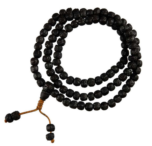 Rudraksha Mala Noir – Collier Rosaire En 108 Graines Du Népal