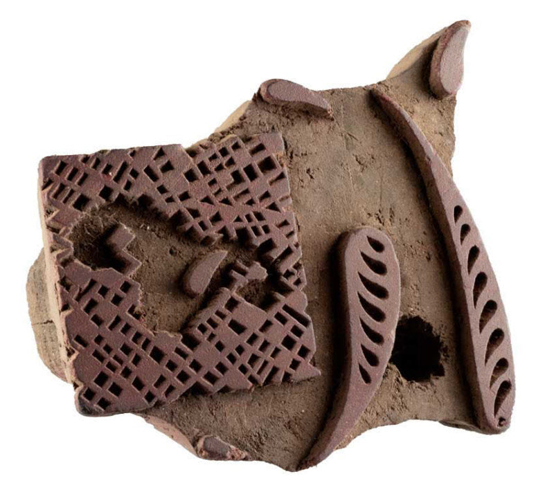 Tampon Indien En Bois Sculpté Pour Impression Textile