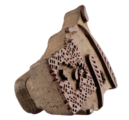 Tampon Indien En Bois Sculpté Pour Impression Textile