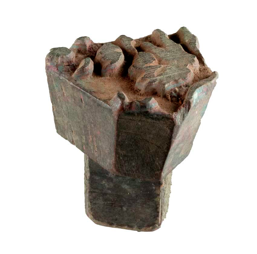 Tampon En Bois Indien Sculpté – Motif Floral Traditionnel Du Rajasthan