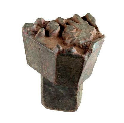 Tampon En Bois Indien Sculpté – Motif Floral Traditionnel Du Rajasthan