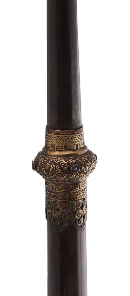 Ancienne trompe monastique tibétaine Dungchen télescopique – Grand modèle de 151,5 cm