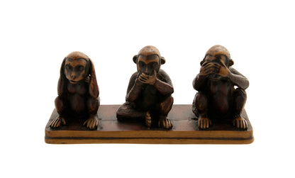 3 Singes De La Sagesse – Statuette En Résine