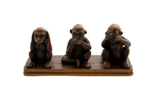 3 Singes De La Sagesse – Statuette En Résine