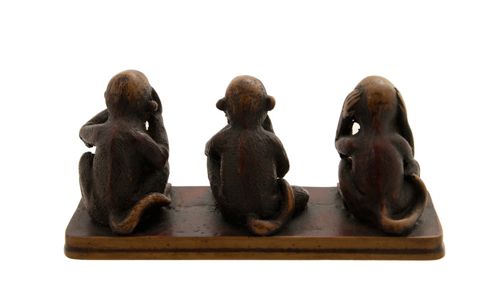 3 Singes De La Sagesse – Statuette En Résine