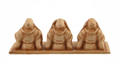 Statuette 3 Bouddhas Rieurs Chinois – 3 Singes De La Sagesse