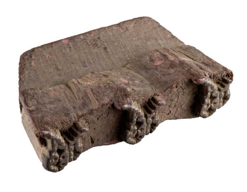 Tampon En Bois Indien Sculpté – Motif Floral Traditionnel