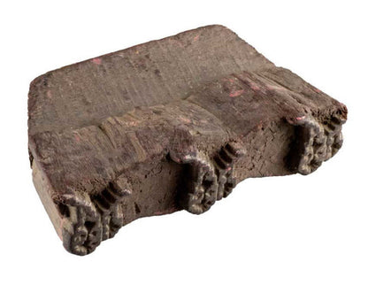 Tampon En Bois Indien Sculpté – Motif Floral Traditionnel