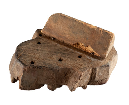 Tampon Indien En Bois Sculpté Motif Tigre Stylisé