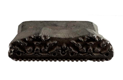 Tampon Indien En Bois Du Rajasthan – Block Print Motif Floral Ancien