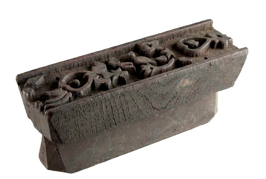 Tampon Indien En Bois Du Rajasthan – Block Print Botanique Ancien 16,5 cm