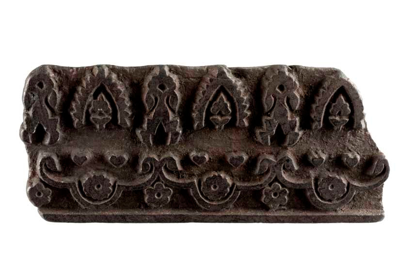 Tampon Indien En Bois Du Rajasthan – Block Print Floral Ancien 16 cm