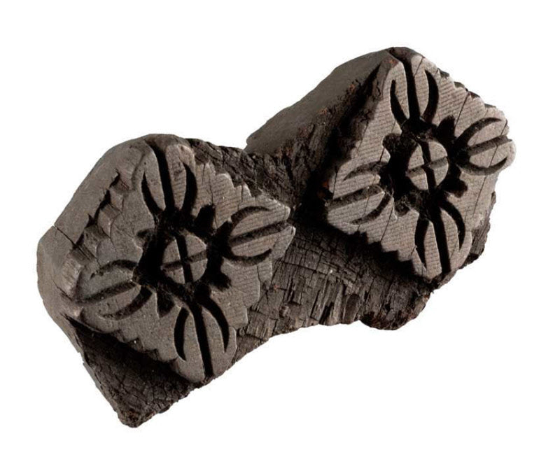 Tampon Indien En Bois Double Face – Vajra Et Chevron Rajasthan