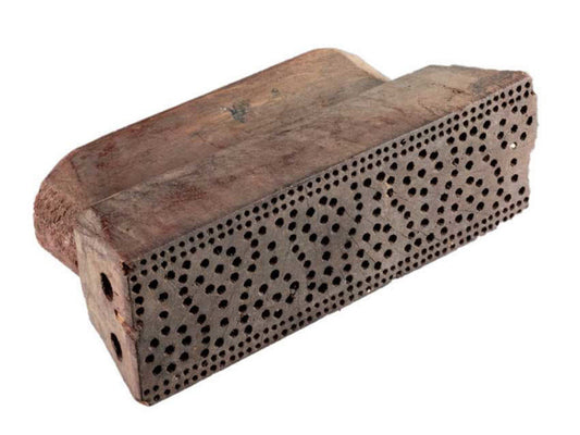 Tampon Indien En Bois Sculpté Du Rajasthan Motif Délicat
