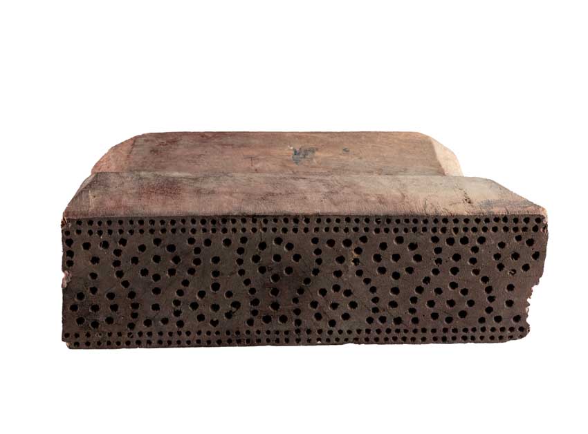 Tampon Indien En Bois Sculpté Du Rajasthan Motif Délicat