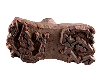 Tampon Indien En Bois Ancien Du Rajasthan Motif Floral