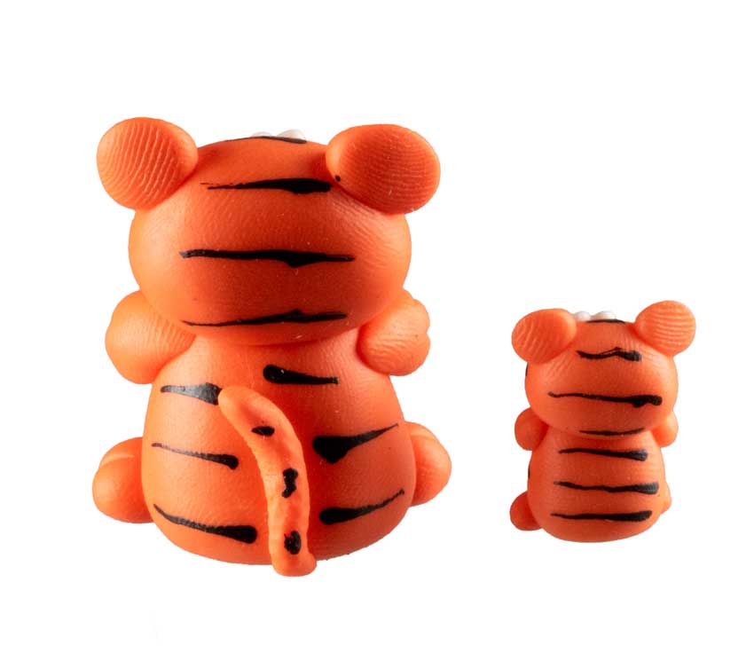 Figurines Tigre et Son Petit – Pâte Polymère Artisanale de Thaïlande