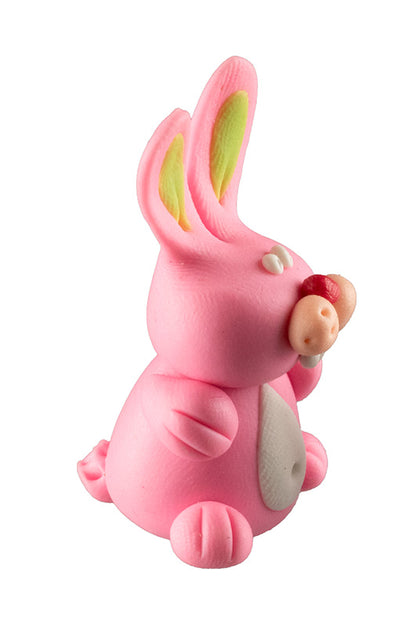 Figurine Miniature Lapin Rose – Artisanat Thaïlandais en Pâte Polymère