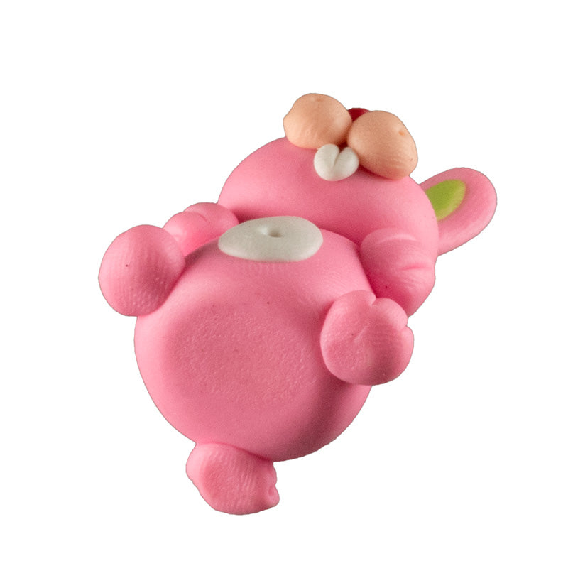 Figurine Miniature Lapin Rose – Artisanat Thaïlandais en Pâte Polymère