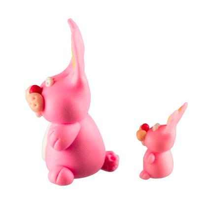 Figurines Duo de Lapins Roses – Pâte Polymère Artisanale de Thaïlande