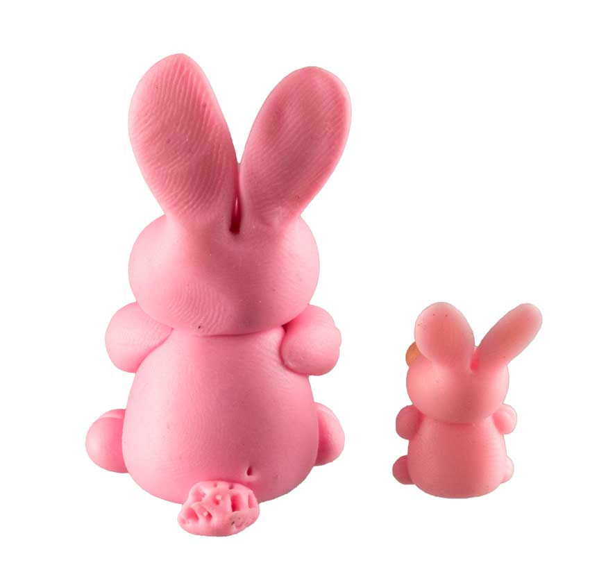 Figurines Duo de Lapins Roses – Pâte Polymère Artisanale de Thaïlande