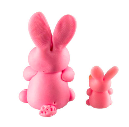 Figurines Duo de Lapins Roses – Pâte Polymère Artisanale de Thaïlande