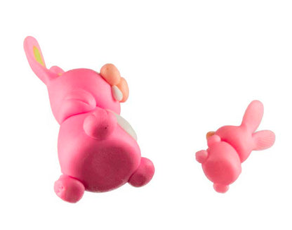 Figurines Duo de Lapins Roses – Pâte Polymère Artisanale de Thaïlande