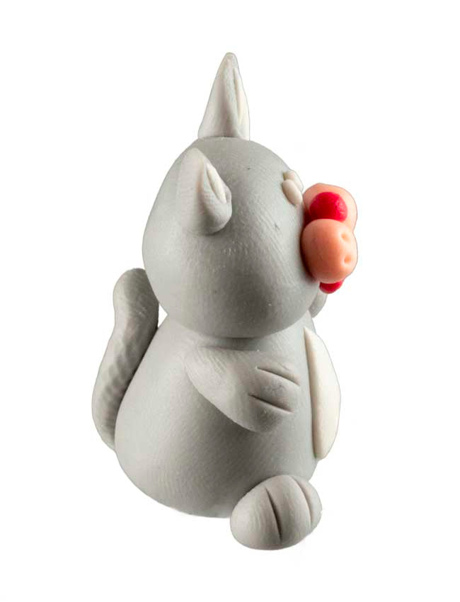 Figurine Miniature Chat Gris – Artisanat Thaïlandais en Pâte Polymère
